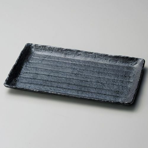 黒釉NEWホッケ皿 33.5×21×2cm 163-079