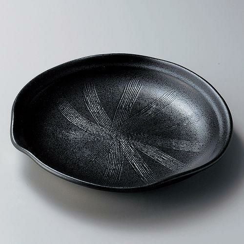 黒緑片口大皿 25×24.5×4cm 254-159