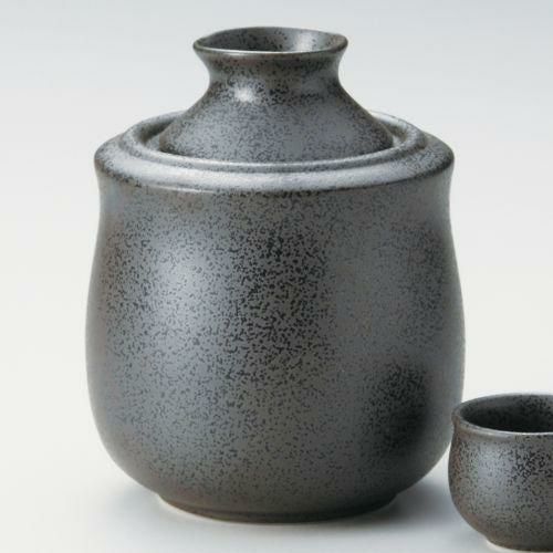 黒結晶酒ポット(小) φ10×12.2cm(140cc) 275-069