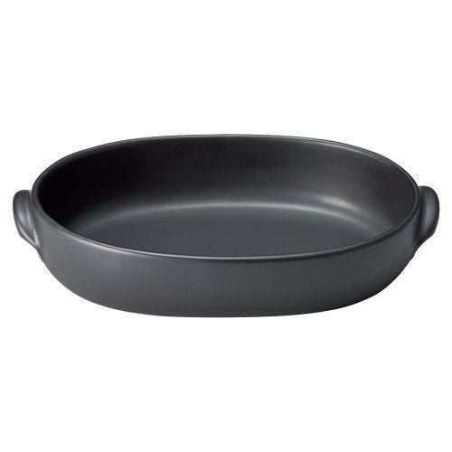 ブラックセラム新型オーバルグラタン(大) 29×19×5.5cm(1700cc) 537-089