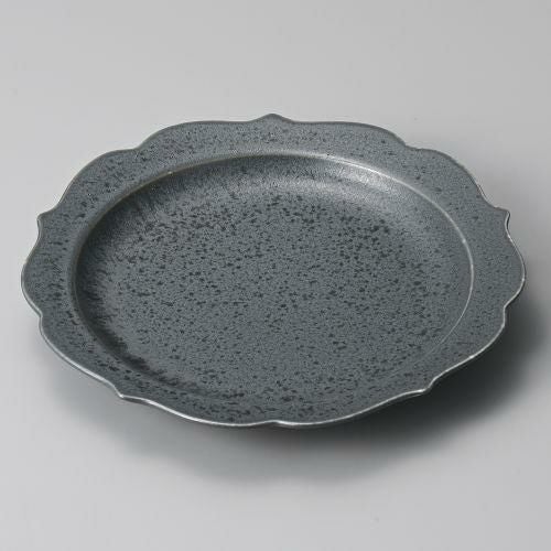 グレーマット桔梗プレートM φ18.8×2.8cm 198-189