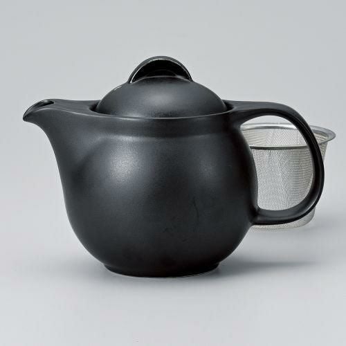 シンプルサークル黒マットポット小 φ10.5×15.5×11.5cm(440cc) 371-119