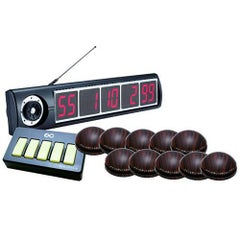 【送料無料】【エコチャイム】受信表示機/丸型送信機（ウッド）10台セット