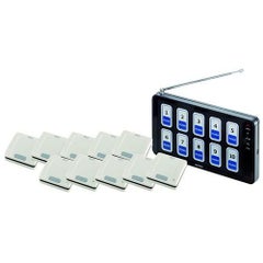 【送料無料】【エコチャイム】10窓受信機/角型送信機（アイボリー）10台セット