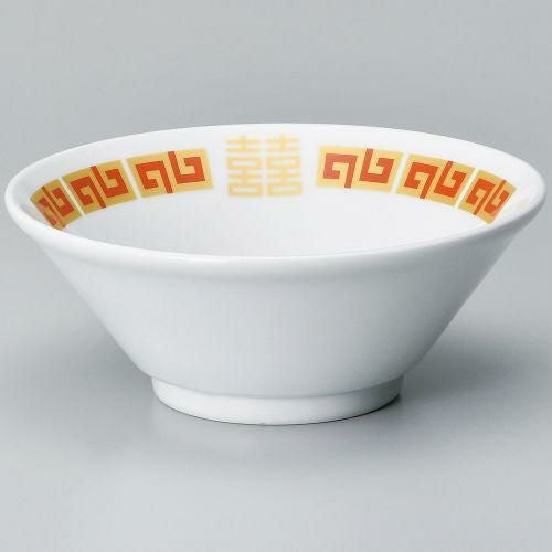 赤雷門切立20cm丼(白) φ19.6×7.2cm 605-199