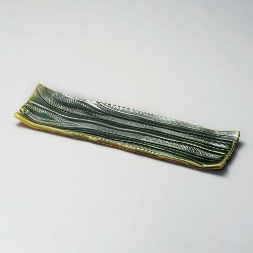 織部クシメ長盛皿 44×13.5cm 155-049