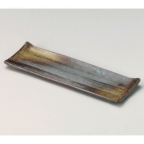備前灰釉長角尺皿 28.5×9.5×2cm 125-029