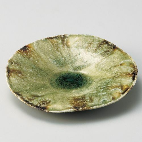 灰釉手おこし6寸皿 φ18.5×2.8cm 035-099