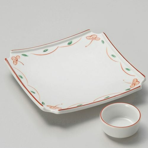 花つなぎ正角前菜皿 18.5×18.5×3.2cm 025-169