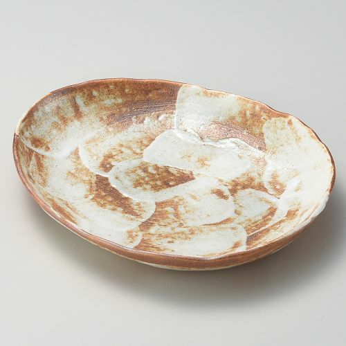 南蛮志野楕円大皿 29×24×4.3cm 165-129