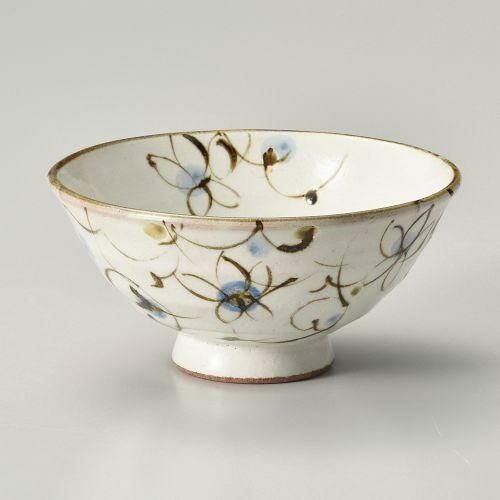 粉引花唐草飯碗(青) φ13×6.7cm 345-239