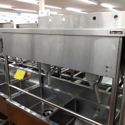 中古】二槽シンク BGあり 幅1200×奥行650×高さ800 【送料無料】【業務