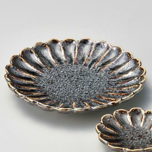 金茶菊型さしみ皿 φ17×3.3cm 026-019