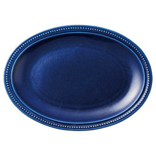 ネイビーリムドット27オーバル 27×19.5×3cm 467-099