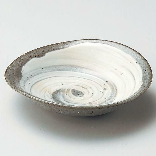 粉引刷毛楕円向付 16.2×15×3.8cm 054-059