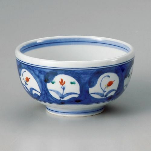 ダミ呉須赤絵花4.2丼 φ12.7×7.9cm 326-069