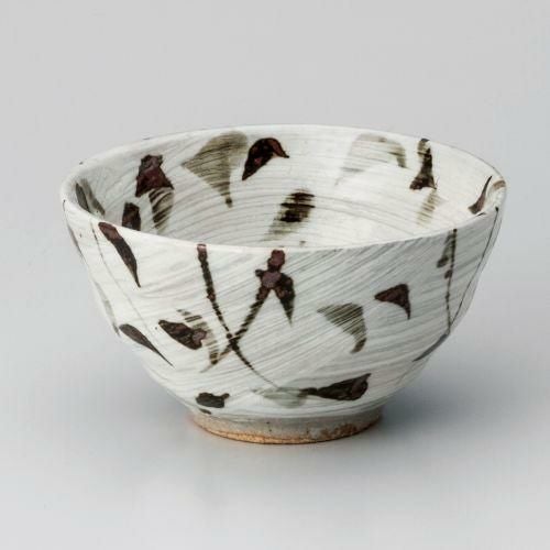 刷毛目錆草紋茶碗 φ12.5×6.5cm 346-149