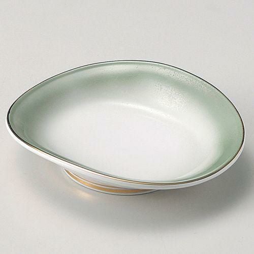 金彩若草楕円向付 16.7×14.5×3.7cm 043-229