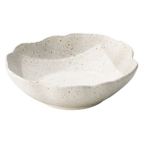 志野粉引梅型80鉢 24×7.5cm 431-049