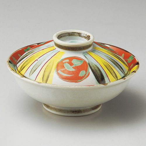十草赤丸紋平蓋向 16×8.7cm 105-059