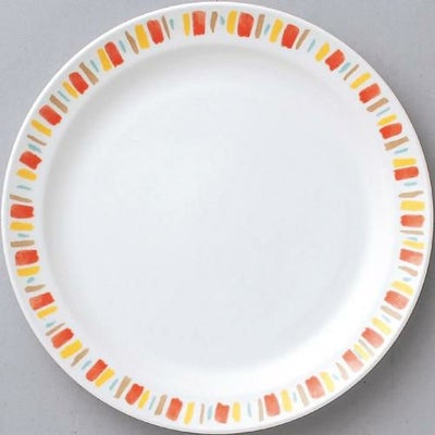 ダイヤセラム (強化) オレンジ十草 ハーフリム 7.5吋 中皿 /グループB