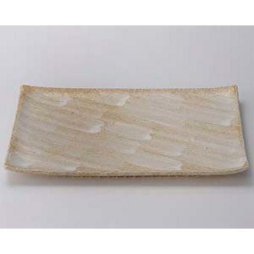 志野釉(手造り)13号長角皿 42×28×3.5cm 234-139