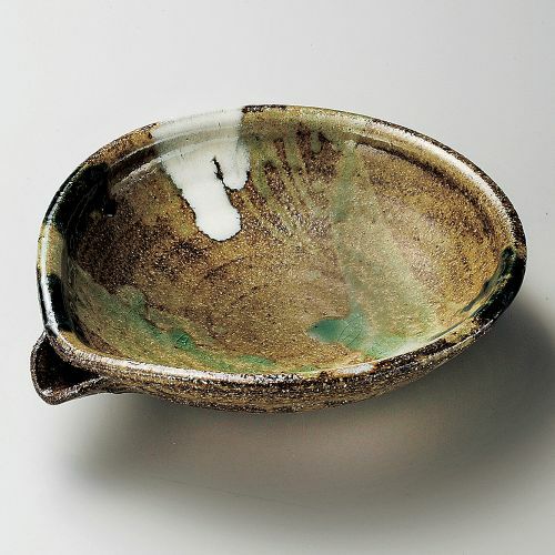 三彩流し片口7.0平鉢 22×20.5×6cm 257-109