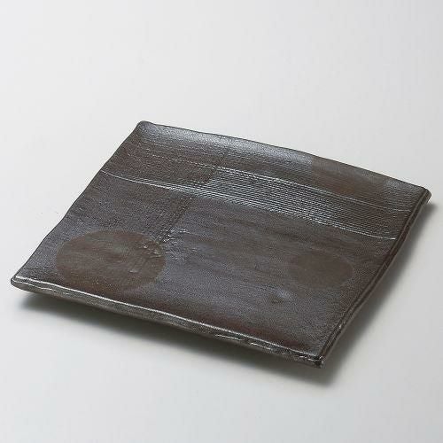 炭化土正角7.0皿 22×21×3cm 186-109