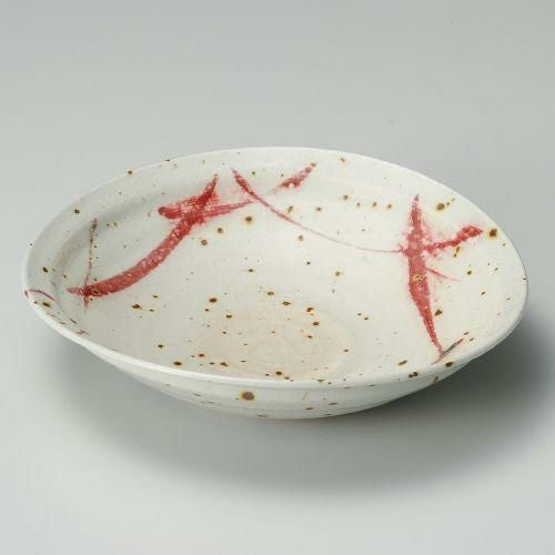 赤絵楕円鉢 21×19×5.5cm 256-189