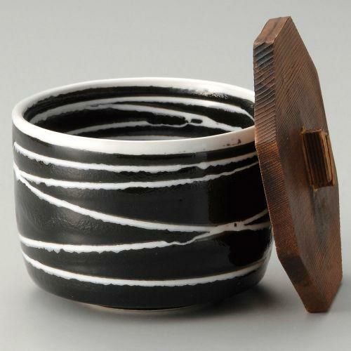 天目潮騒飯器(蓋付) φ11×8cm 342-089