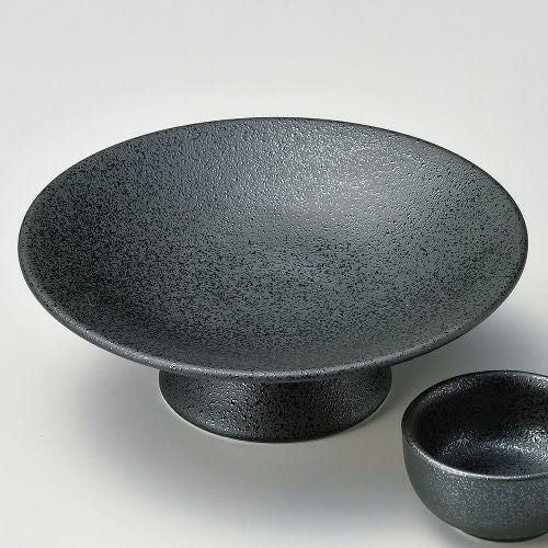 いぶし黒釉丸高台刺身 φ16.5×6cm 028-259