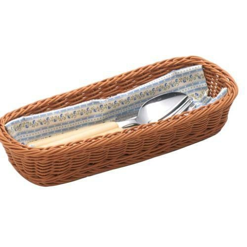 樹脂バスケット 角長細角 91-001B 茶