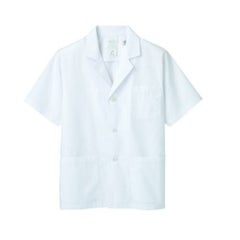調理衣 メンズ 半袖 1-802 (白)