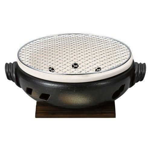 伊勢コンロ(手付)丸9号(金網・敷板付) 32×φ27×11cm 393-049