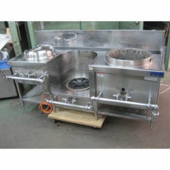 中古】中華レンジ/イタメ・スープ・ゆで麺/3口レンジ マルゼン MRS 