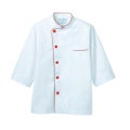コックコート 兼用 ７分袖 6-515 (白/オレンジ)