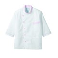 調理衣 兼用 ７分袖 6-819 (白/ピンク)