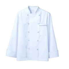 コックコート 兼用 長袖 6-971 (白/グレー)