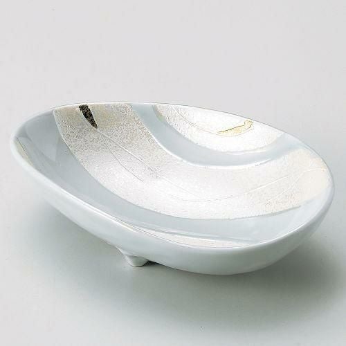 流水ラスター楕円鉢 16.8×10.8×4.8cm 052-059