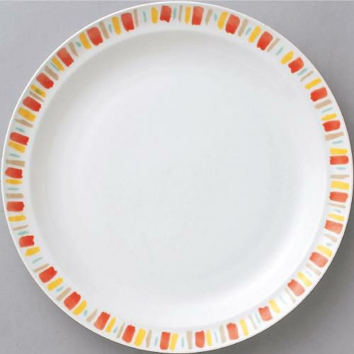 ダイヤセラム (強化) オレンジ十草 ハーフリム 10吋 大皿 /10枚入/洋食器/パーティ大皿