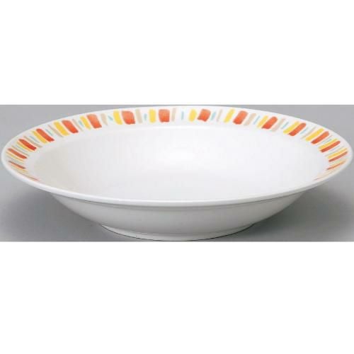 ダイヤセラム (強化) オレンジ十草 ハーフリム 9吋 深皿 /10枚入/洋食器