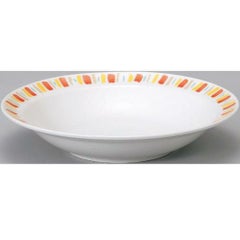 ダイヤセラム (強化) オレンジ十草 ハーフリム 9吋 深皿