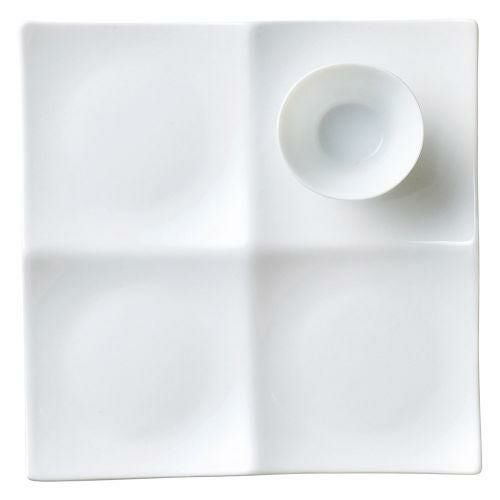 白磁四ツ切皿 17×17×2.4cm 472-109