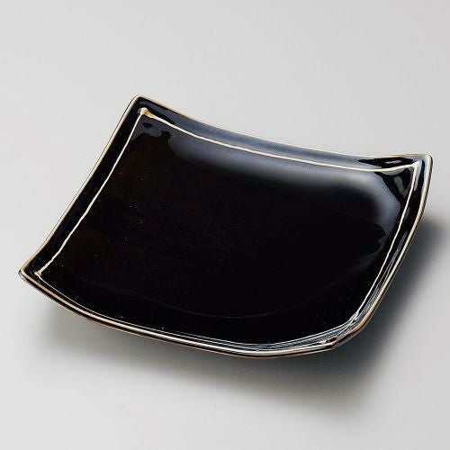 琥珀22cmスクエアプレート 22×22×4.5cm 186-159