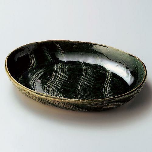 織部楕円串目大盛込鉢 32.5×26×5cm 242-029