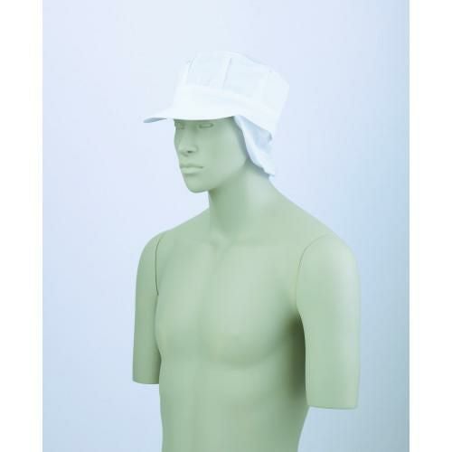 【予約販売】天メッシュ八角帽子たれ付兼用 9-1065 (白)