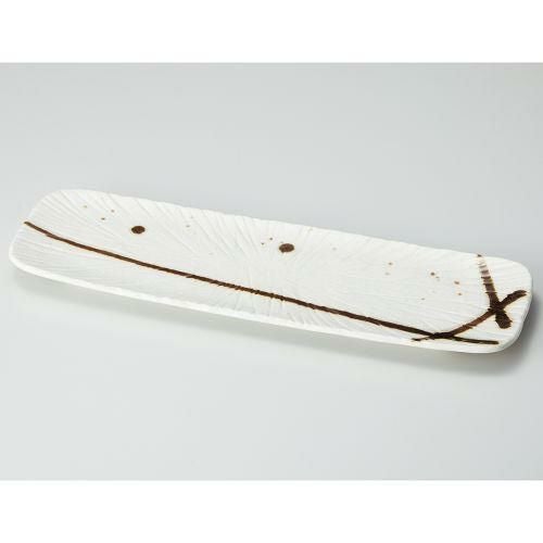 染・金色の野超長皿 35.2×10.7×1.7cm 136-149