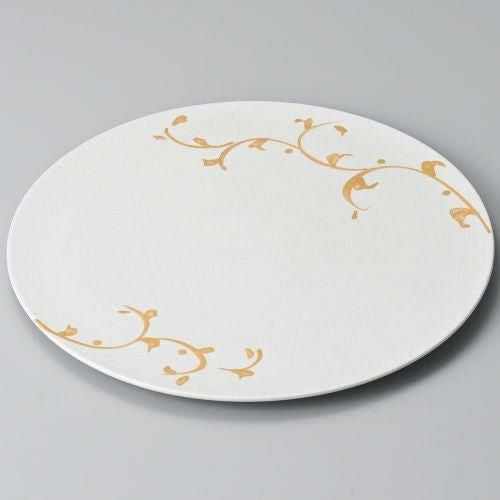 金彩唐草白29cmフラットプレート φ29.1×1.4cm 180-089