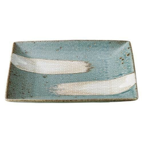 さやどもえ錆あさぎ20cm正角皿 19.8×19.8×3cm 419-549