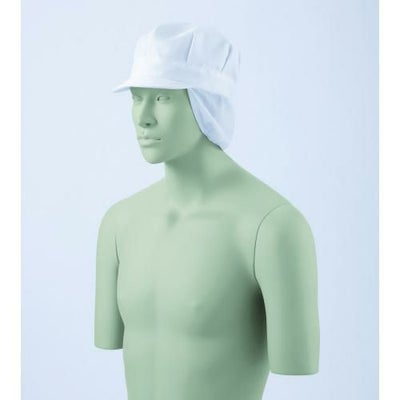 八角帽子たれ付 兼用 ツバ小 9-810 (白)